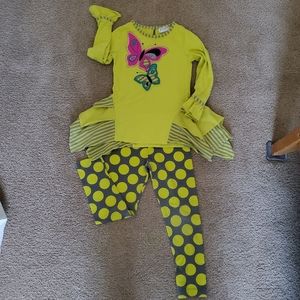 Two piece girls leggings and top
